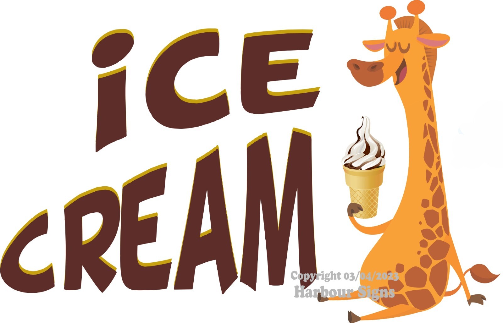 Ice Cream DECAL (Choose Size) Food Concession Vinyl Sign Sticker