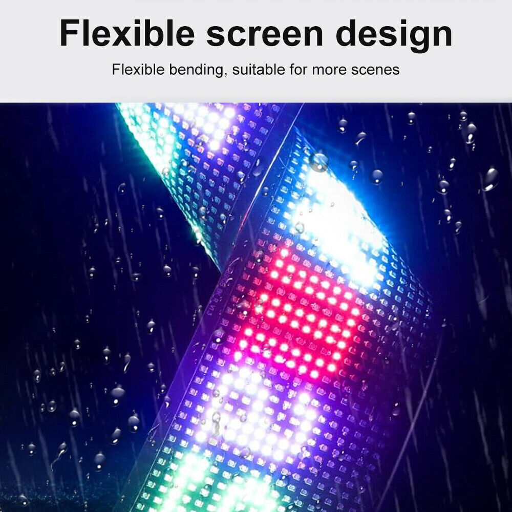 LED RGB Car Eye Sign Animation Matrix USB Panel DIY Programmable Bluetooth LED