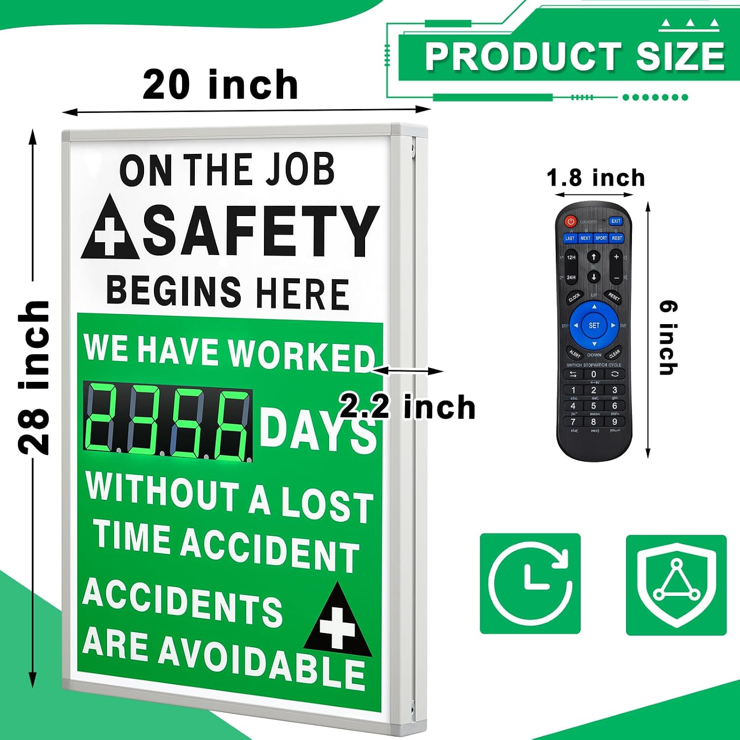 Days Safety Is the Priority without Accident Sign Electronic Safety Scoreboard 2