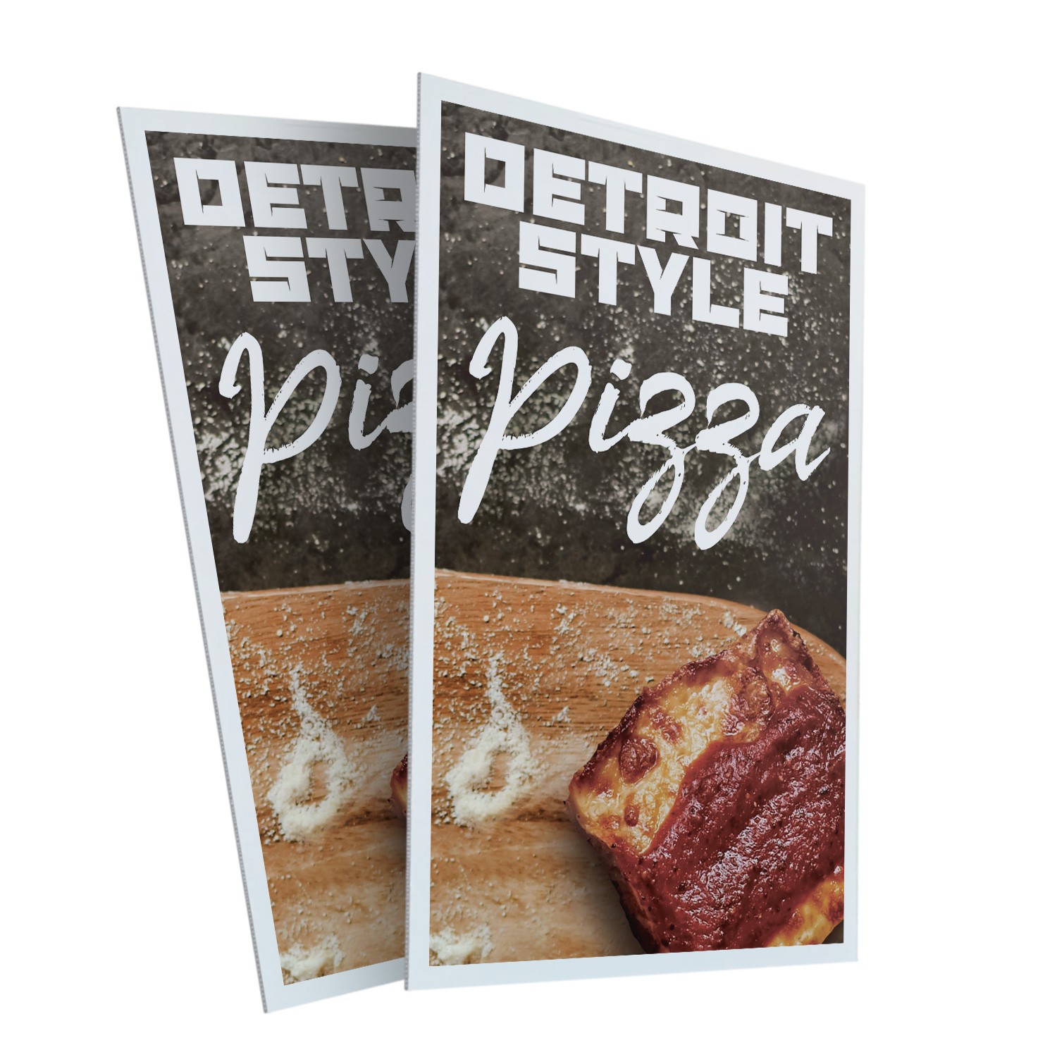 Detroit Style Pizza Heavy Duty A-Frame Sidewalk Sign Authentic Recipe Fresh