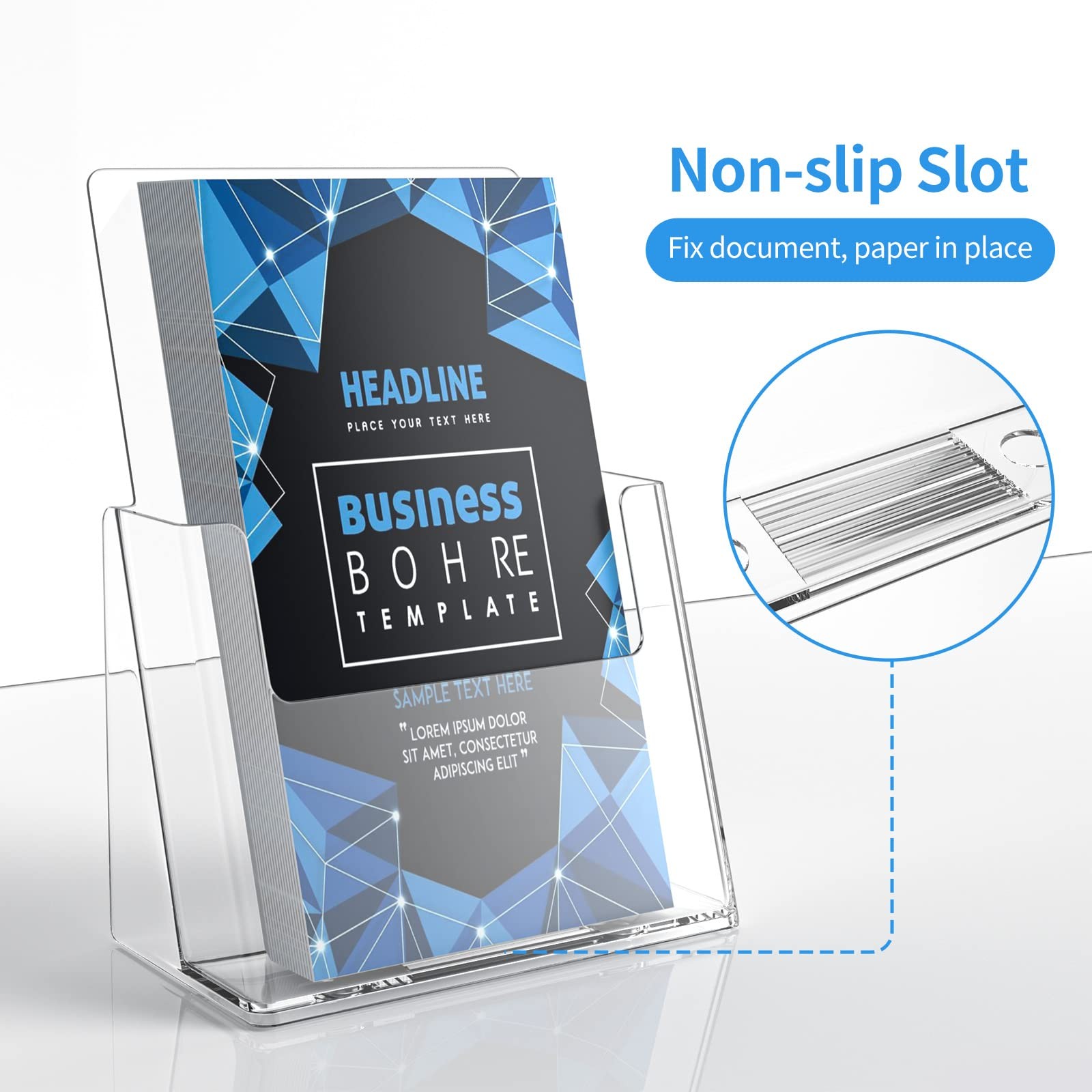 zavekia 2 Pack 6 » x 9 » Acrylic Brochure Holder,wide brochure leaflet clear