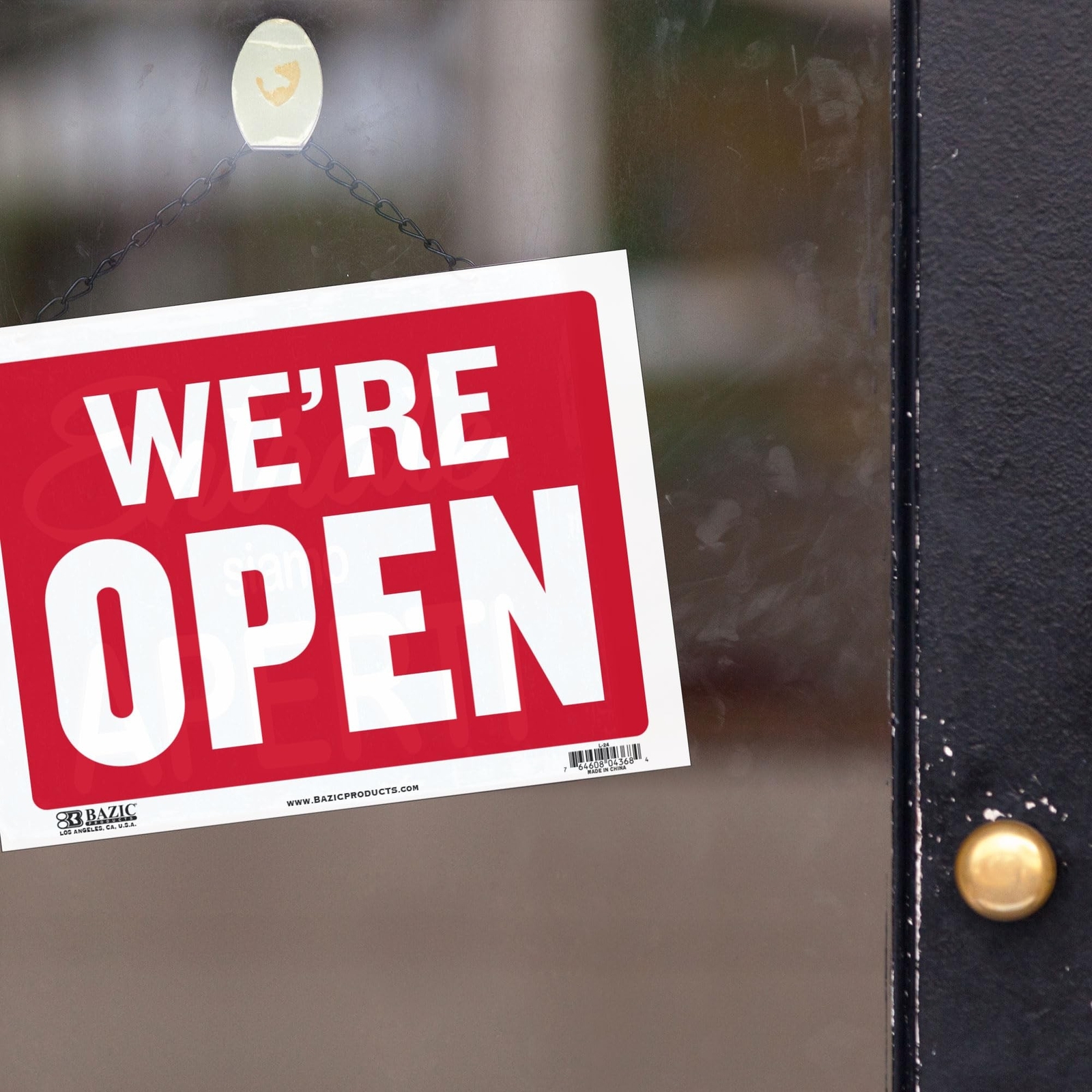 BAZIC Open & Closed Sign 12&Prime;x16&Prime;, Double Sides Plastic Vinyl Signs, Business …