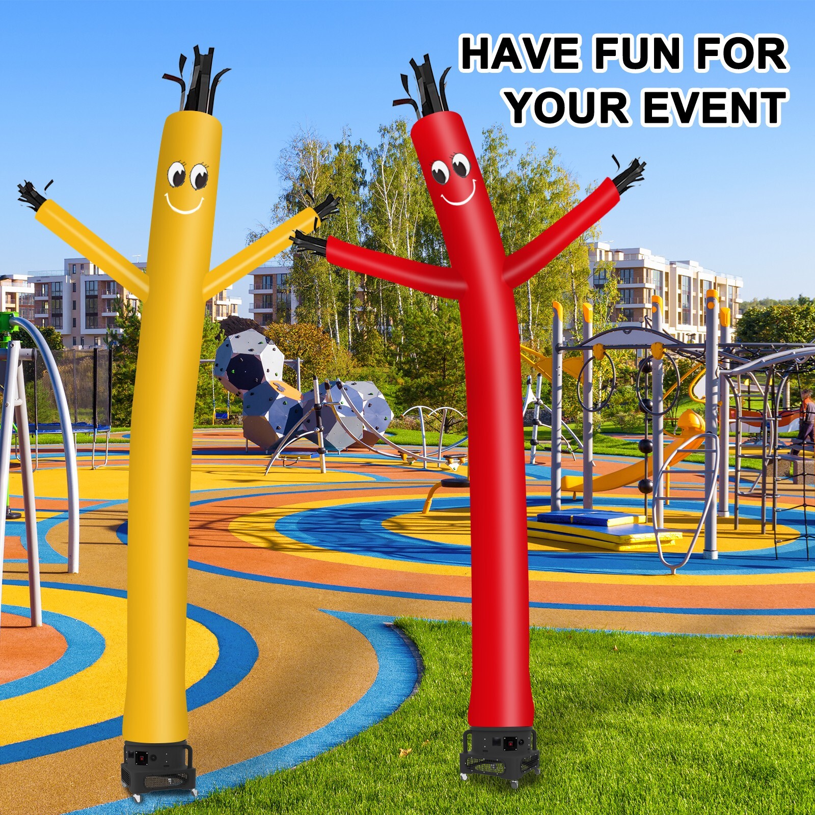 MOUNTO 20ft Red Inflatable Fly Dancer Dancing Sky Puppet with Blower