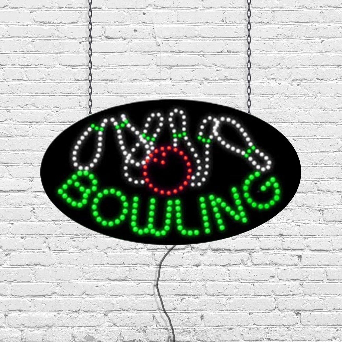 LED Bowling Sign for Retail Displays | Light Up Sign | 15&Prime;H x 27&Prime;W x 2&Prime;D
