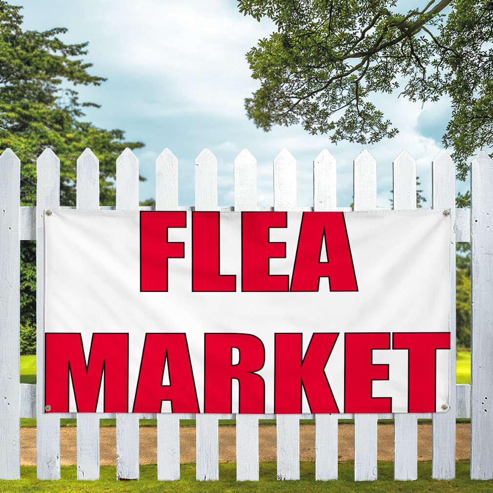 Vinyl Banner Multiple Sizes Flea Market Outdoor Advertising Printing J Business