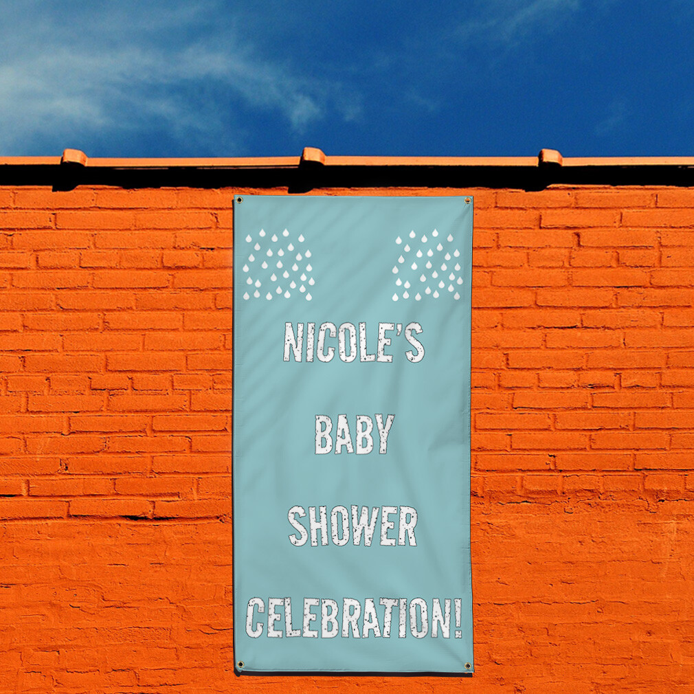 Vertical Vinyl Banner Multiple Sizes Custom Baby Name Shower Celebration T