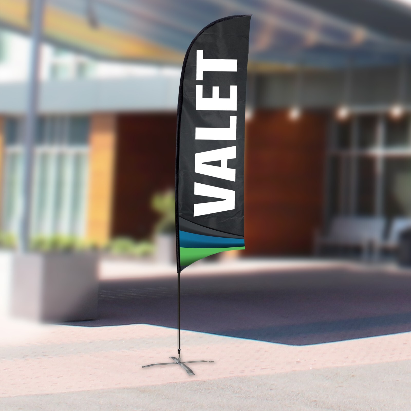 12-Foot Valet Feather Flag Kit – Single-Sided, Full-Color Print