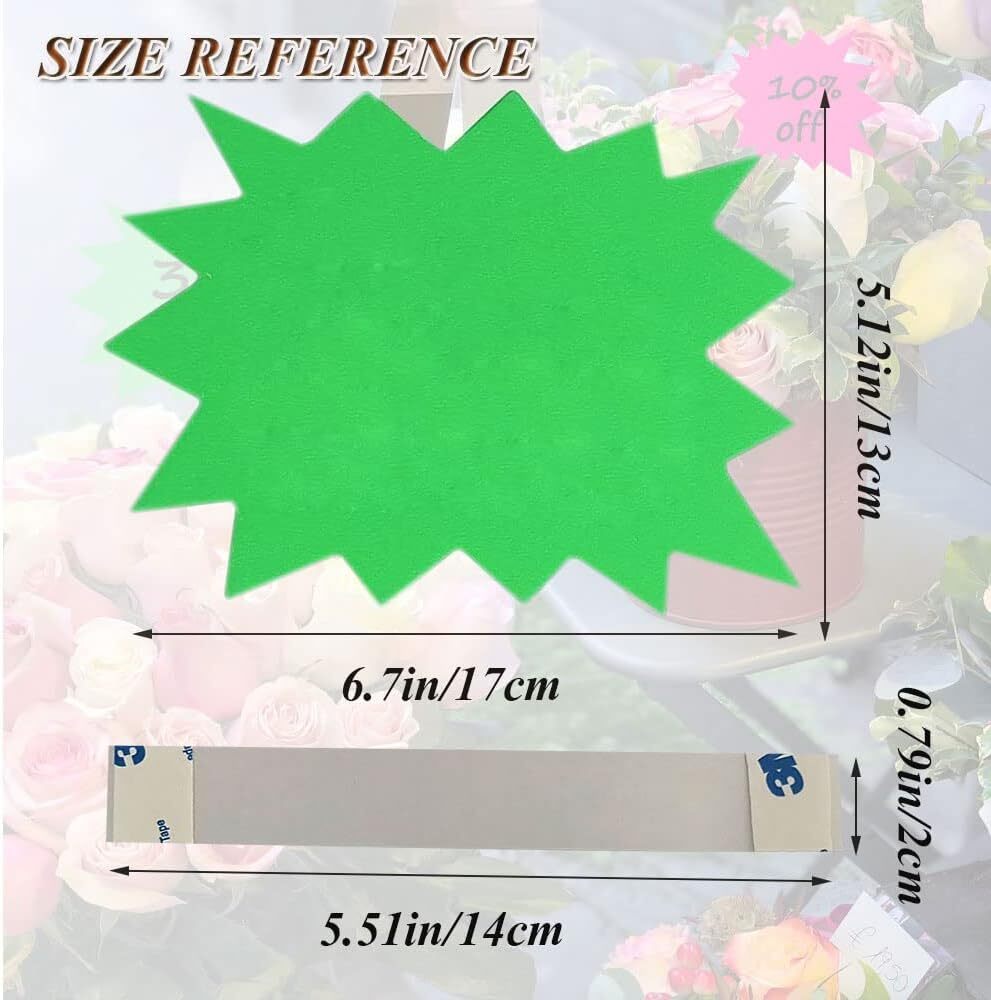 Starburst Sign Cards, Fluorescent Starburst Signs for Retail 40Pcs Price