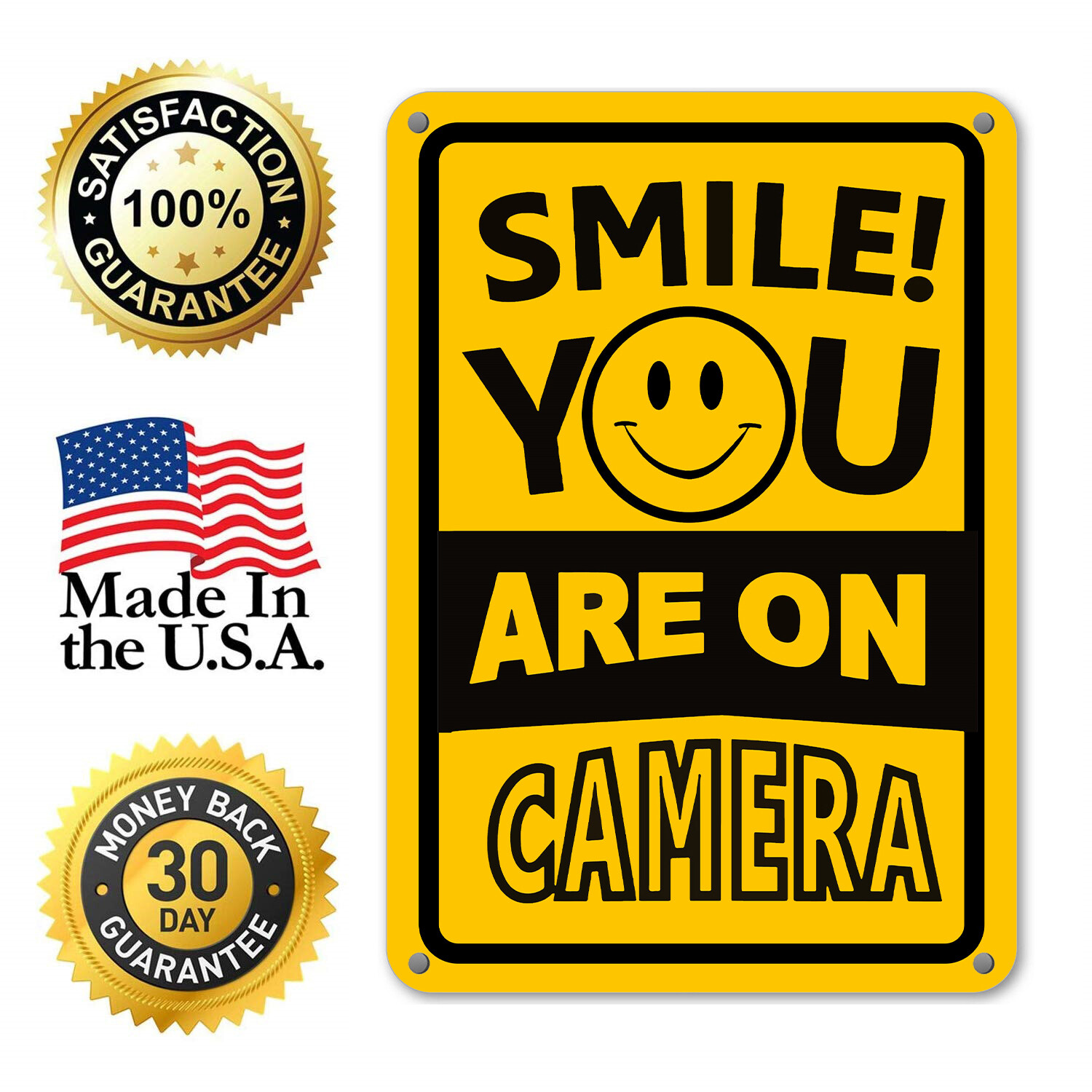 Smile You&rsquo;re On Camera Sign Home Security Waterproof UV protected CCTV Signs NEW
