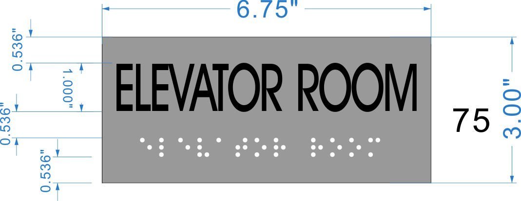 ELEVATOR ROOM SIGN- BRAILLE-STAINLESS STEEL ( Heavy Duty-Commercial…REF24-1027