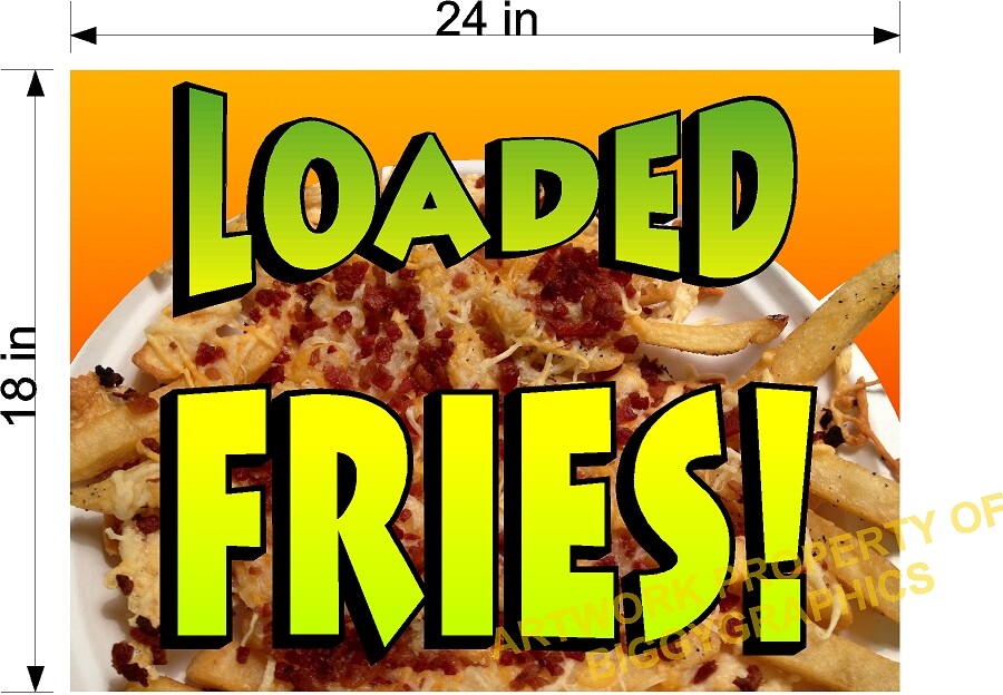 13 OZ VINYL BANNER 18&Prime; X 24&Prime; LOADED FRIES
