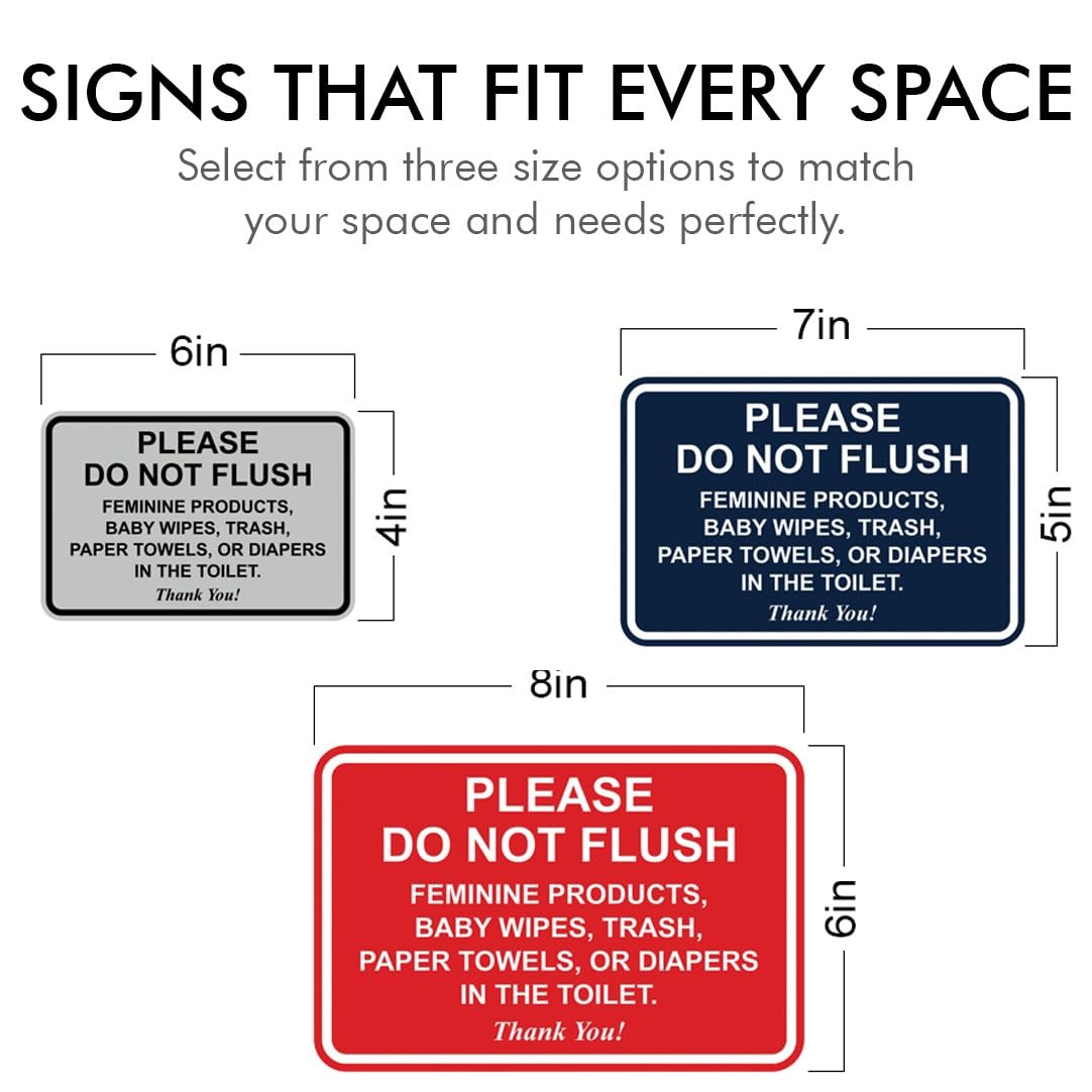 1 PCS 4×6 Inch Framed Please Do Not Flush Thank You Bathroom Sign Silver