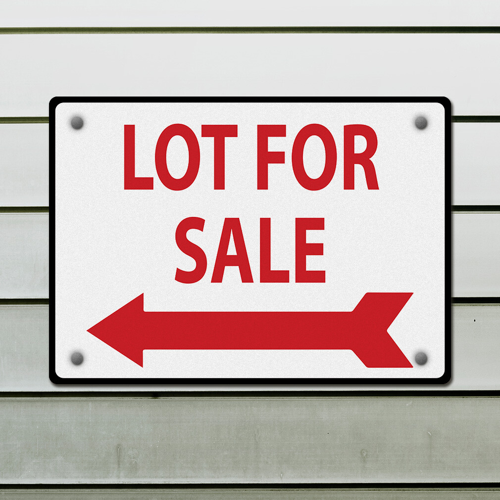 Horizontal Metal Sign Lot for Sale to The Left Weatherproof Street Signage