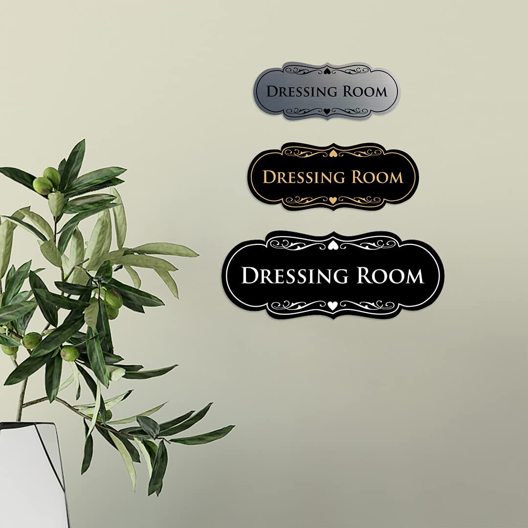 Dressing Room Sign Large Light Gray Designer Decorative Door Sign 1 Pack
