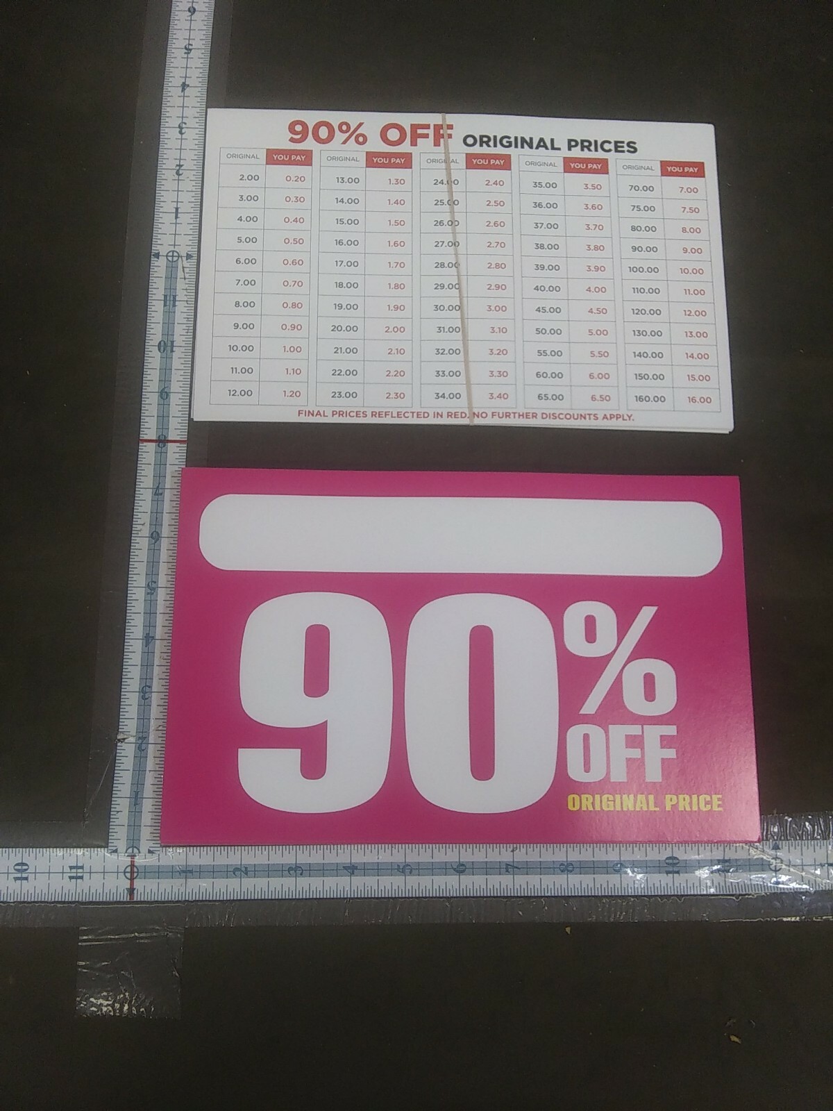 40+ Retail Store Discount Signs Clearance Mark Down Write On 7in X 11in 90%