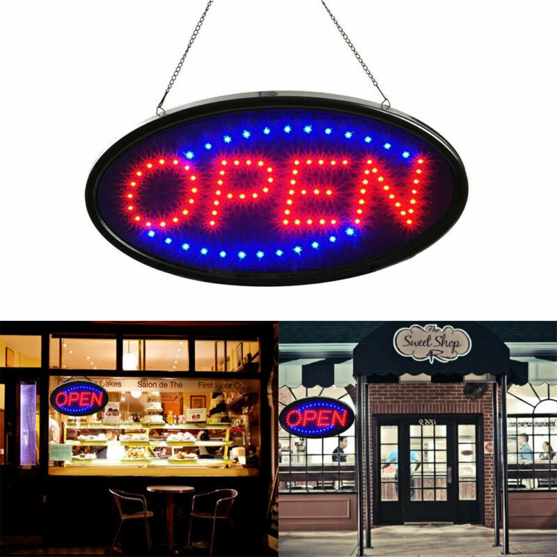 Bright LED Neon Light OPEN Sign Business Animated Motion with ON/OFF 19×10&Prime; USA
