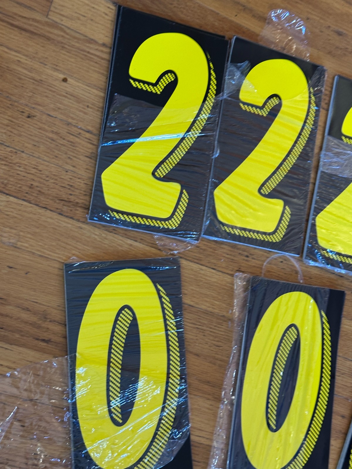 Bulk Dealership Number Decal Set – 7.5” Yellow on Black – 6 open packages