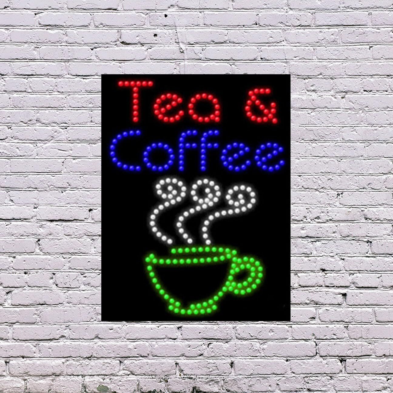 LED Tea & Coffee Sign | Light Up Sign | 26&Prime;H x 20&Prime;W x 2&Prime;D