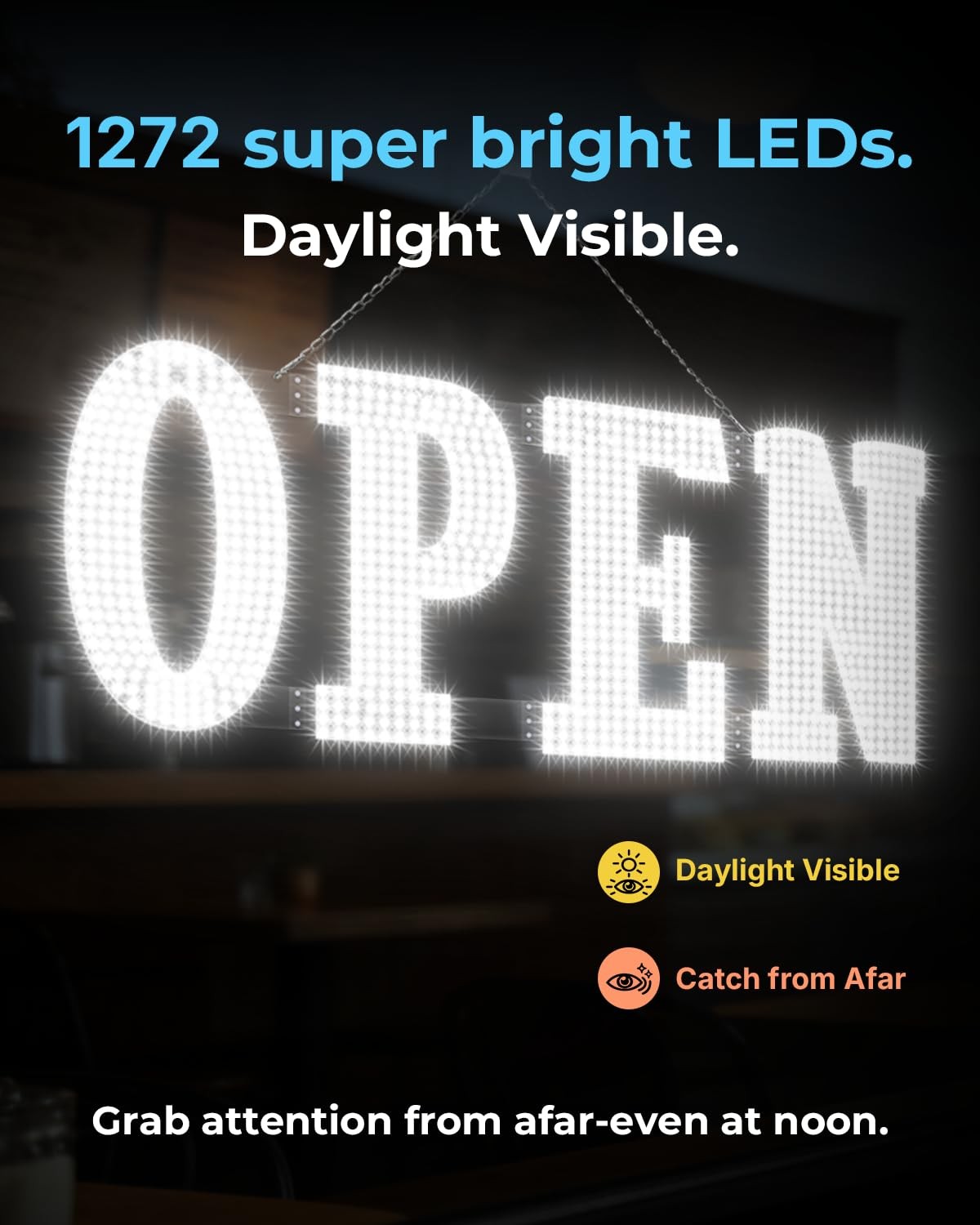 48&Prime;x17&Prime; Extra Jumbo LED Open Sign BT and Remote Control Open Sign Super Brigh…