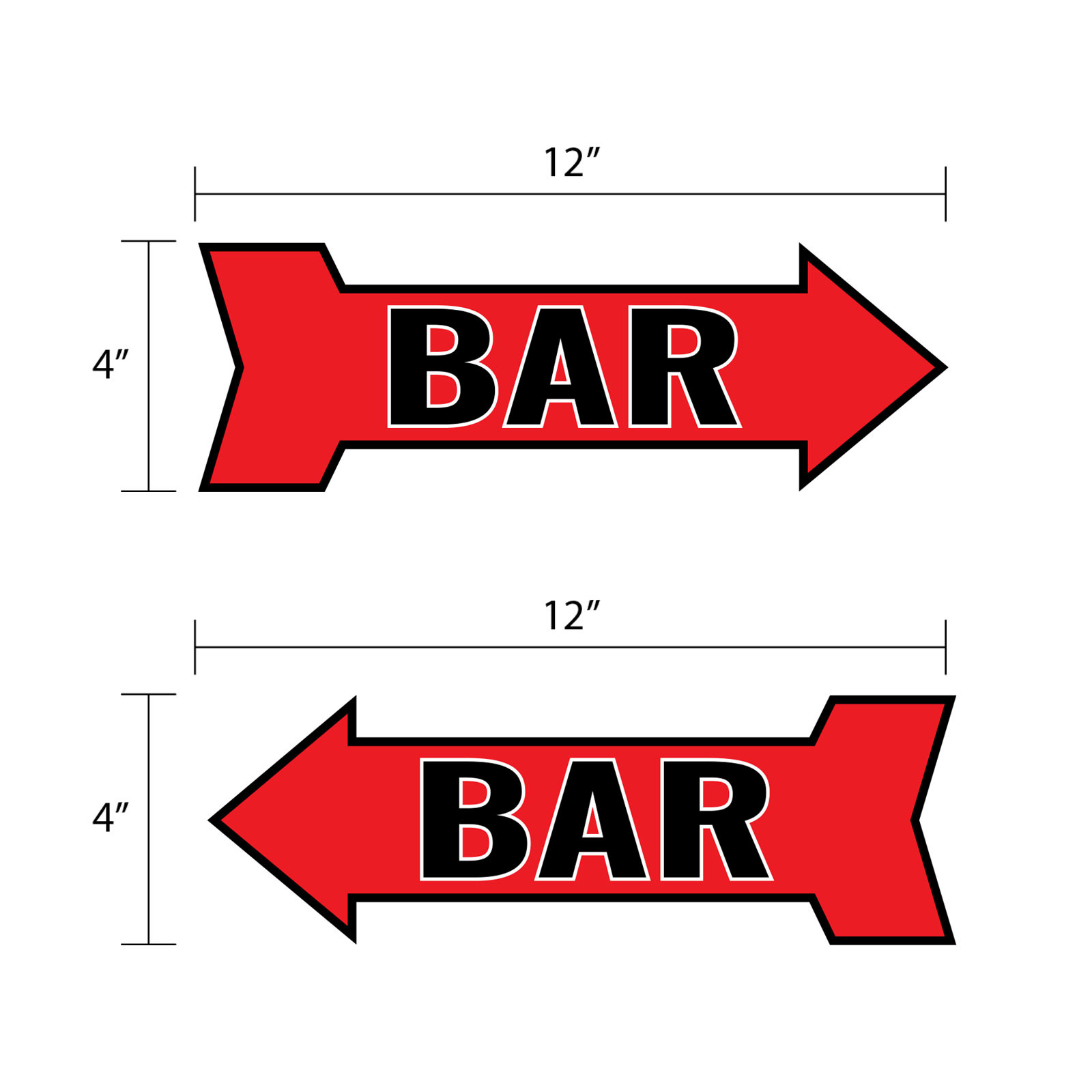 Arrow Shape Bar 12×4&Prime; Wall or Door Sign | Funny Home Decor | Shop Décor