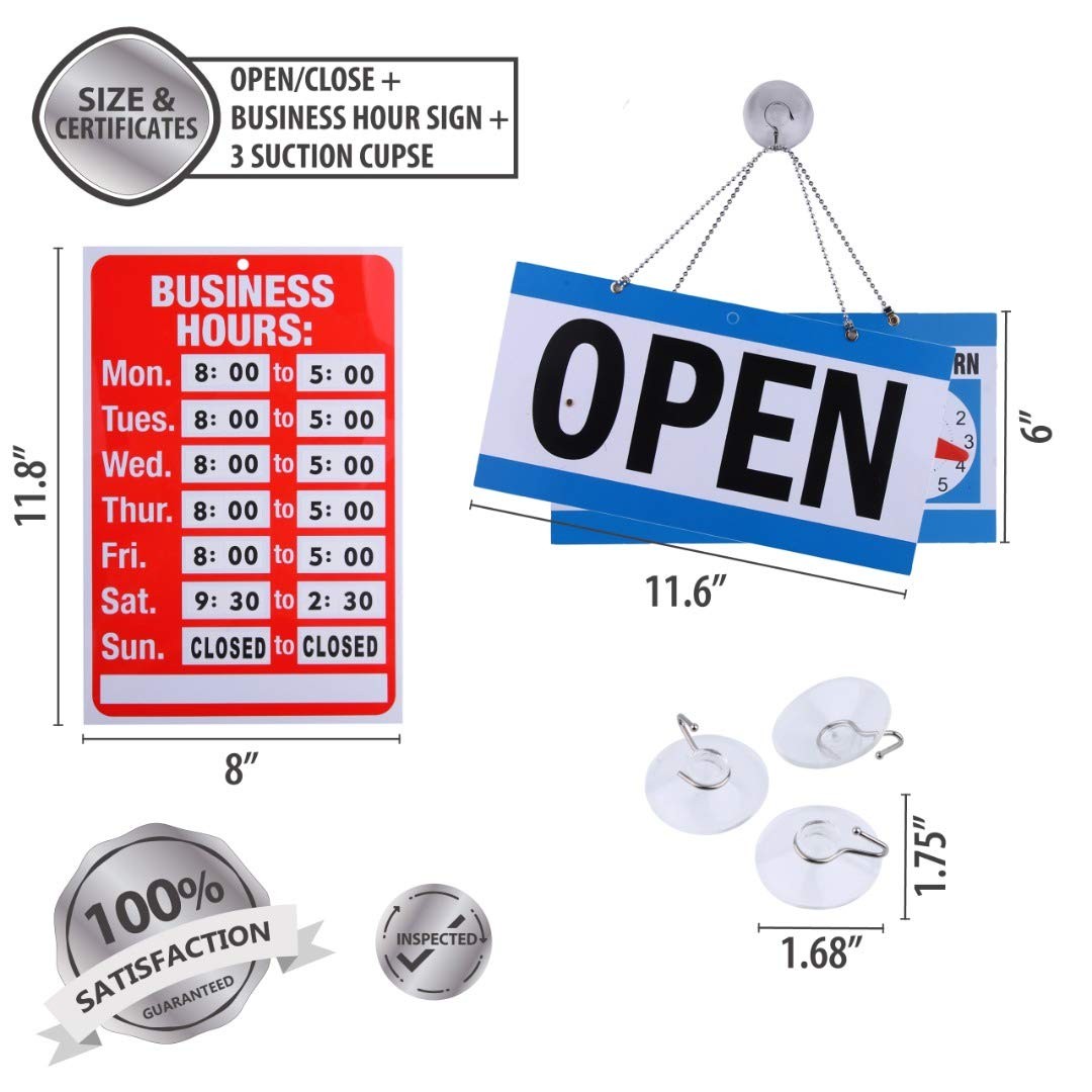 Open Signs for Business, Bundle of Office Hours (24 x 36) inch, Multicolored