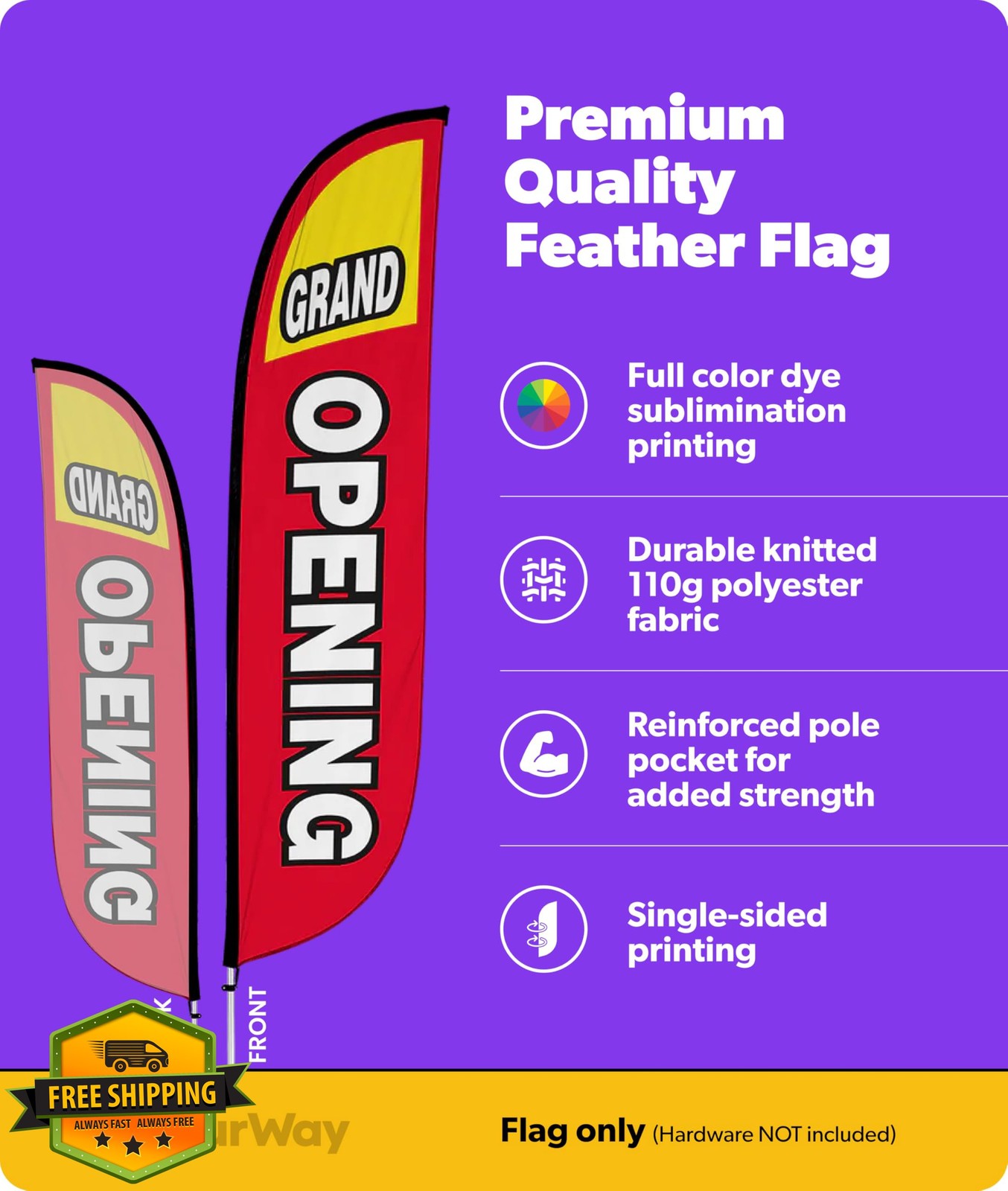 LookOurWay Grand Opening Red Feather Flag