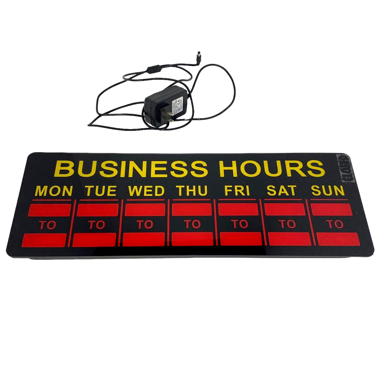 Mystiglo LED Business Hours Light Up Sign Black Red Yellow 20&Prime; x 7.5&Prime; Attention