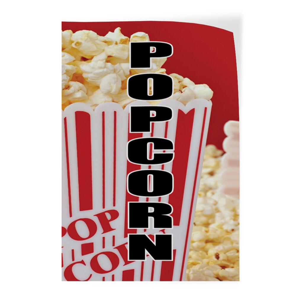 Door Decals Vertical Vinyl Stickers Multiple Sizes Popcorn Restaurant Food Bar
