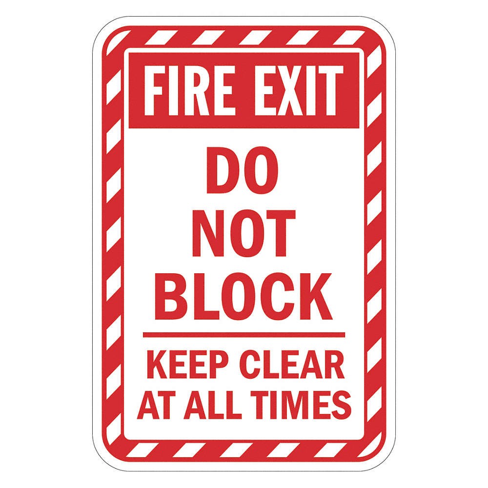 LYLE T1-1824-HI_12x18 Rflctv Fire Door Fire Exit Sign,18x12in 449D52