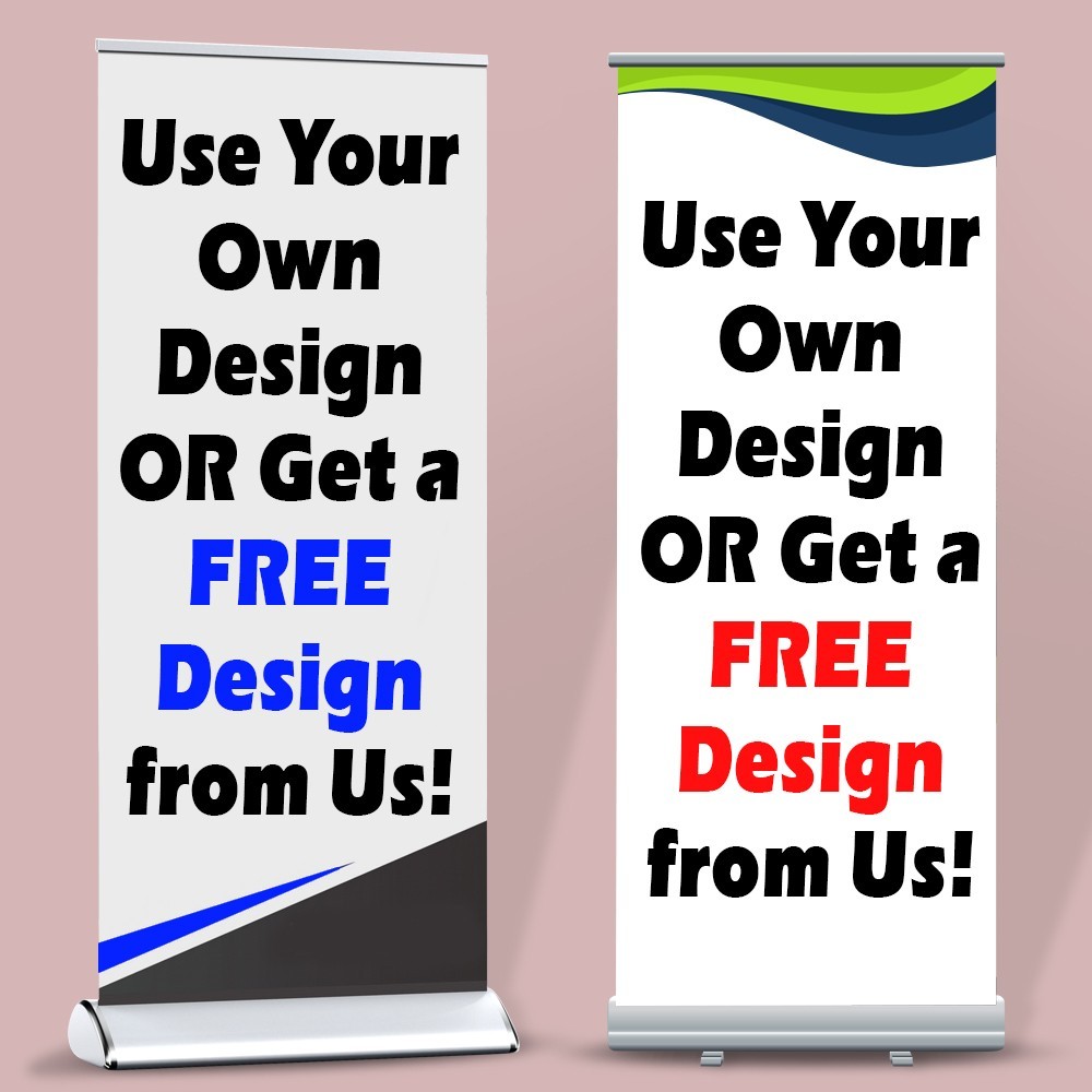 Premium Custom Retractable Banner 33&Prime;x81&Prime; with stand For Events – FREE DESIGN