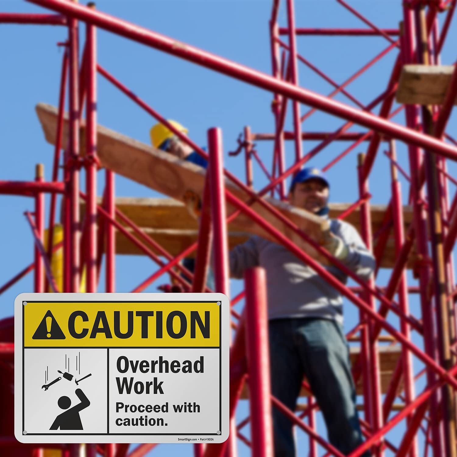 7 x 10 inch “Caution – Overhead Work Proceed with Caution” ANSI Sign Digital …