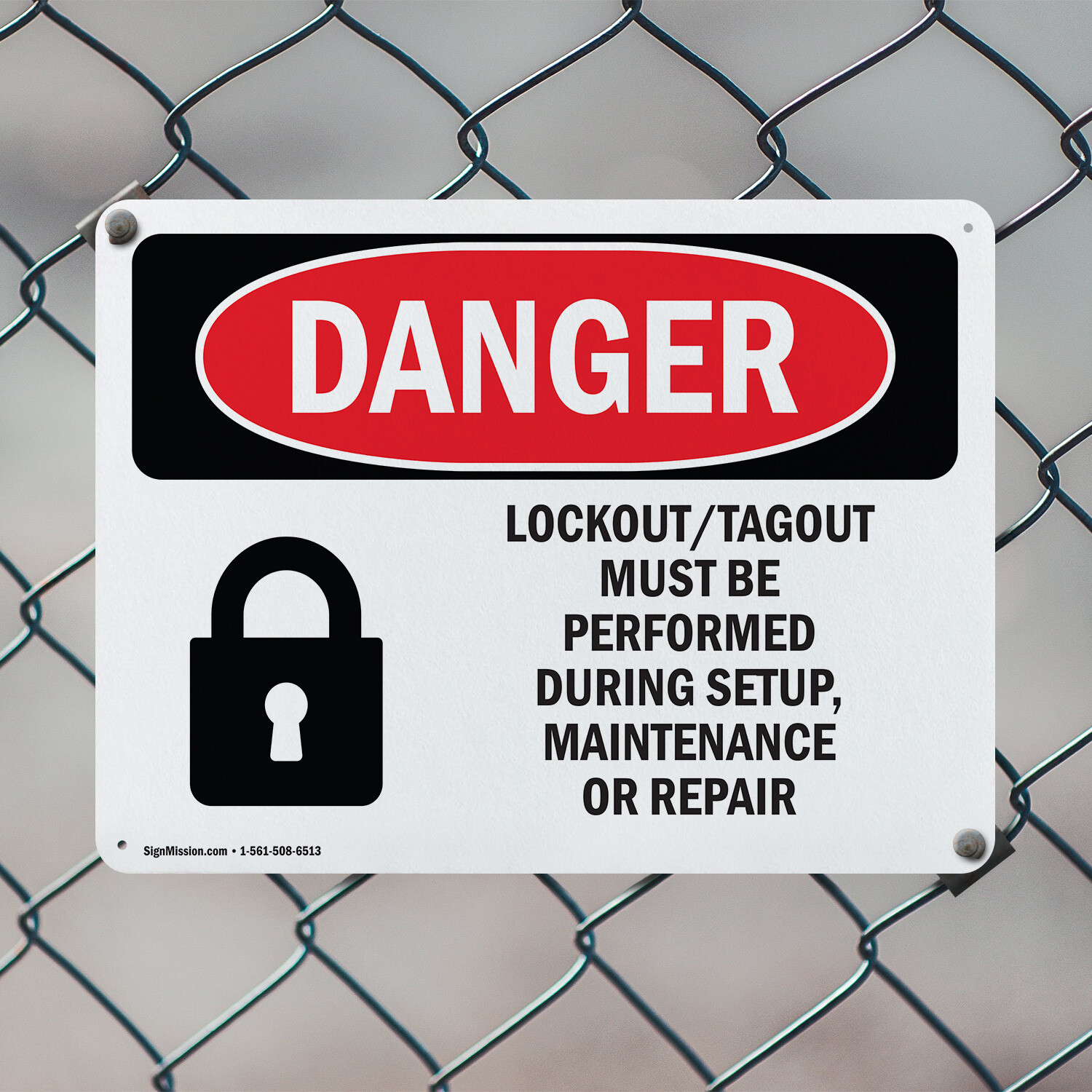 (2 Pack) Lockout Tagout Setup Maintenance Repair OSHA Danger Sign Decal Metal