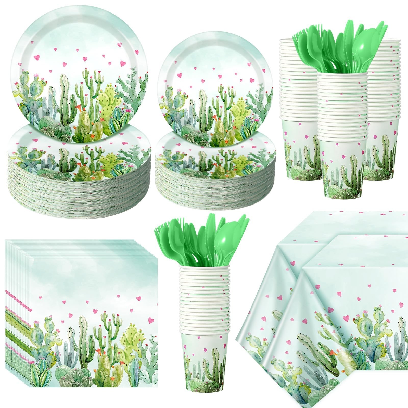 170 Pcs Cactus Party Decorations Supplies 24 Guest Cactus Party Set Disposabl…
