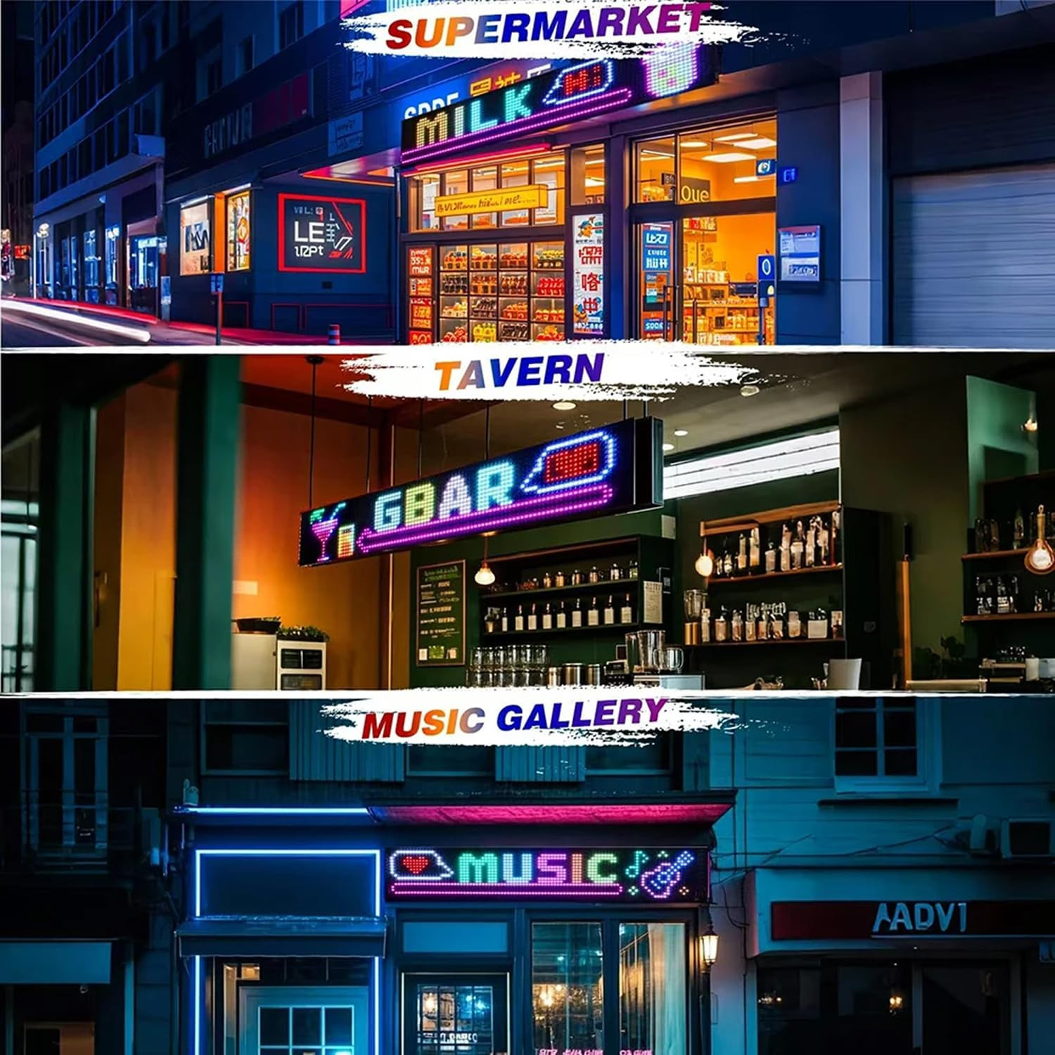 23&Prime;X5&Prime; Flexible RGB LED Sign, App Controlled Programmable LED Display for Car Re