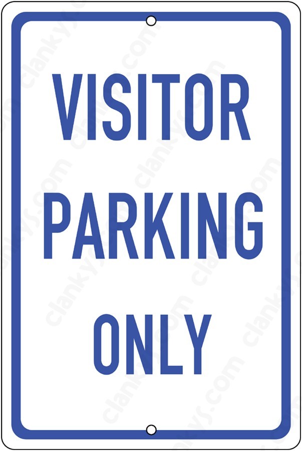 Visitor Parking Only 8&Prime;x12&Prime; Aluminum Sign UV Protected Made in USA – Blue
