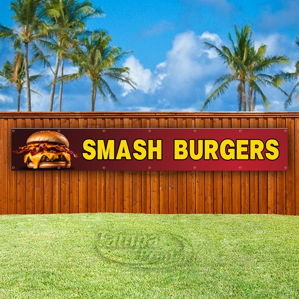 SMASH BURGERS Advertising Restaurant Food Vinyl Banner Flag Sign USA XL02270