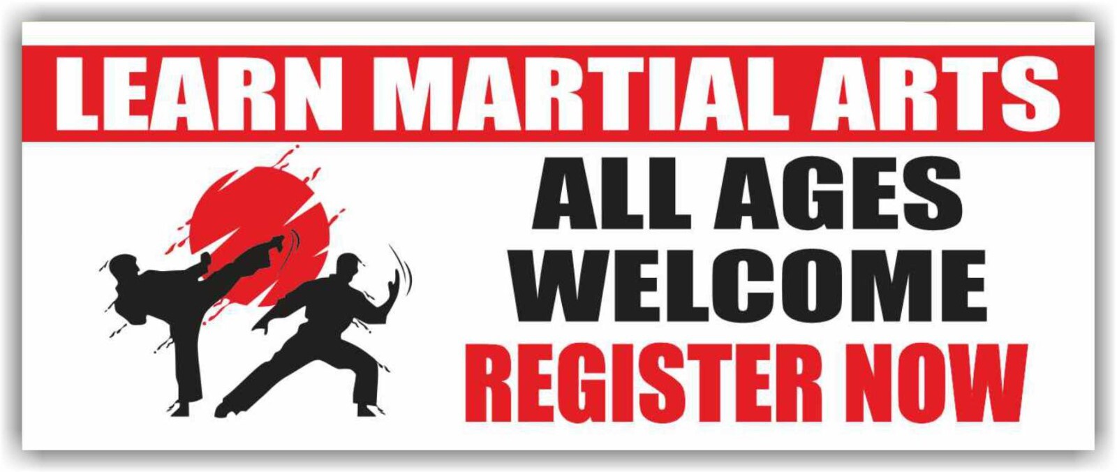 LEARN MARTIAL ARTS Advertising Banner Vinyl Sign Defense Zumba Yoga Karate Coach