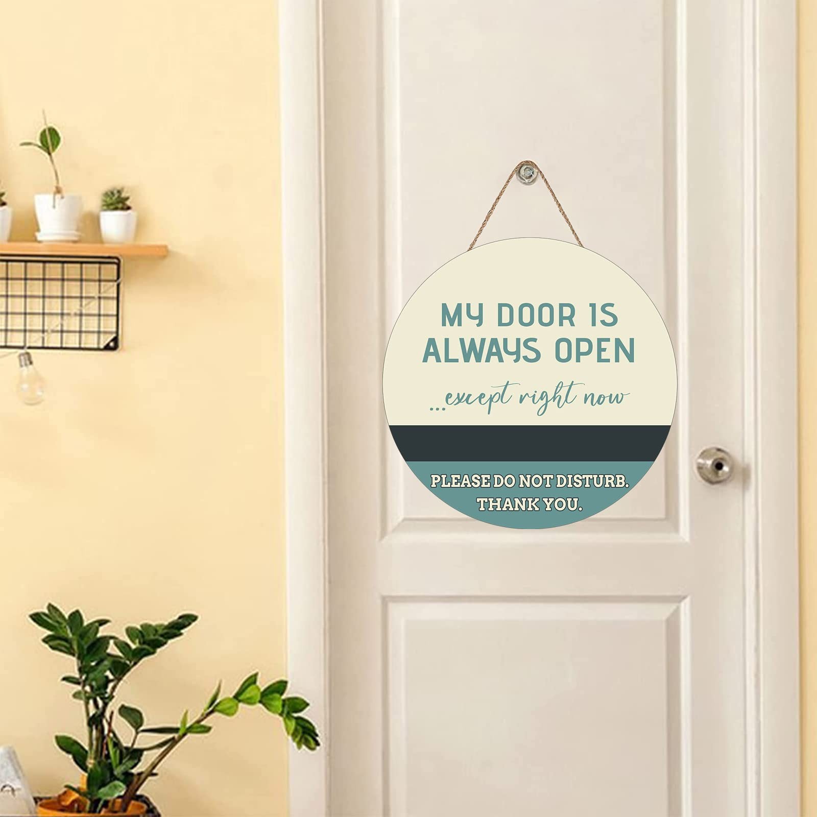 Do Not Disturb Door Hanger Sign Wood Meeting Office Room 12×12 Inch Welcome