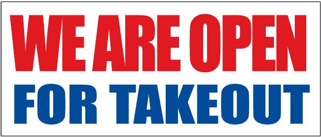 3×10 ft WE ARE OPEN FOR TAKEOUT Vinyl Banner Sign – wrb