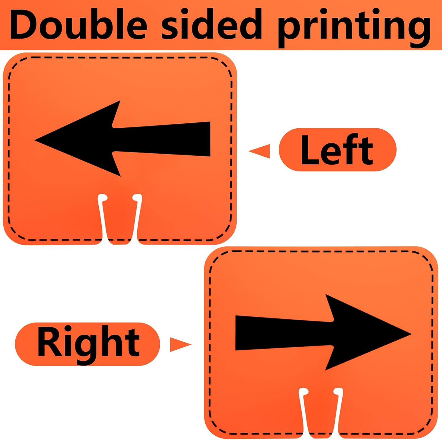 8 Pcs Traffic Cone Arrow Signs, 12.5&Prime; x 10.4&Prime; Reversible Directional Cone Top…