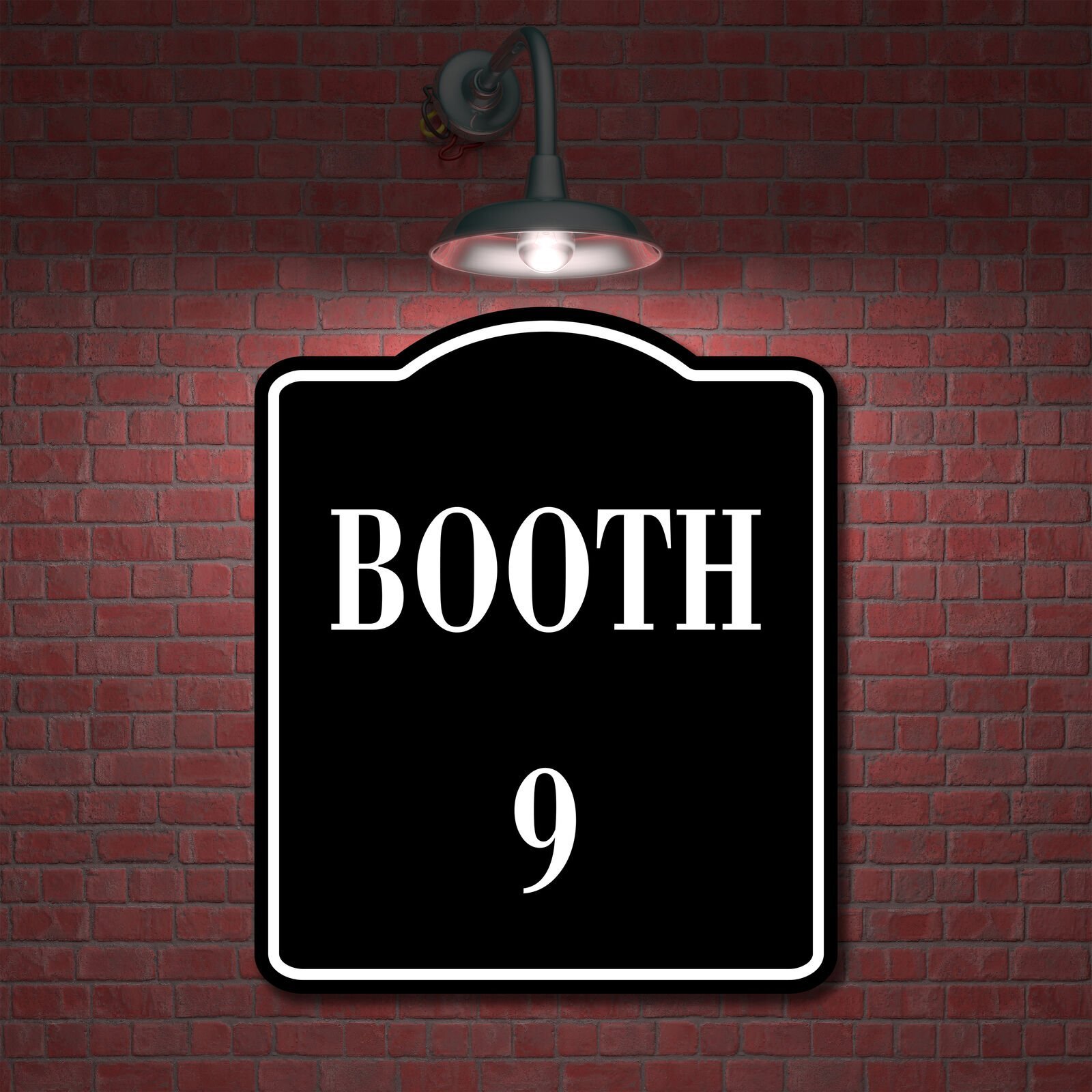 Booth 9 BLACK Aluminum Composite Sign