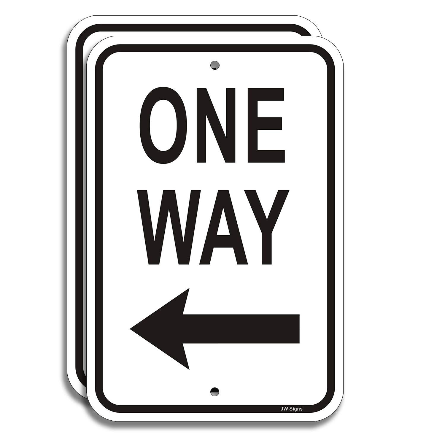 One Way with Arrow Left Sign 2Pack Traffic Signs 12&Prime;x18&Prime; .040 Reflective Alum…
