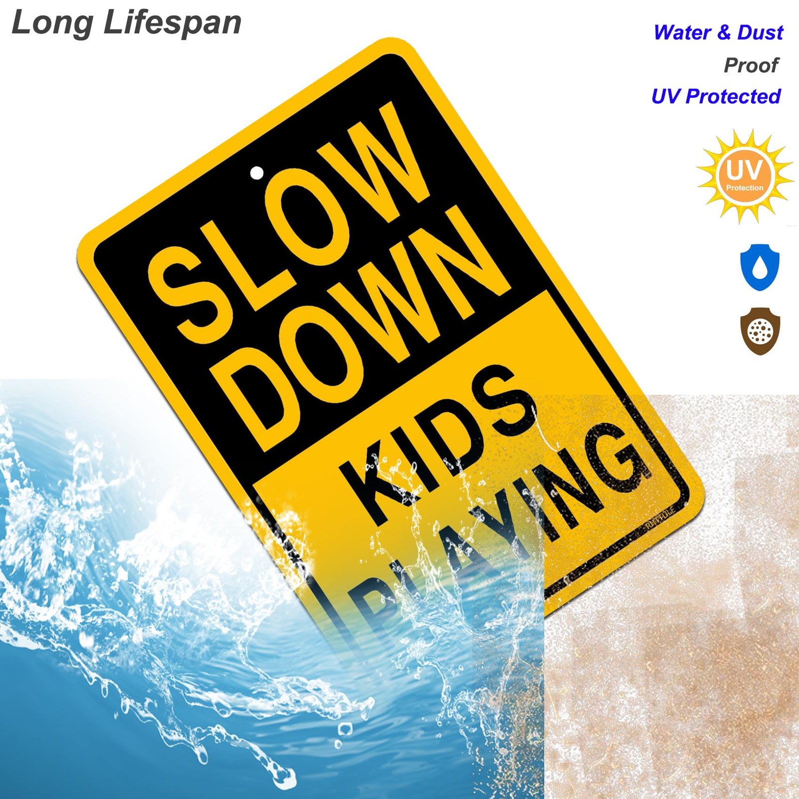 PHTTULE Slow Down Kids Playing Sign,18 x12 Inches Children at Play Sign for S…