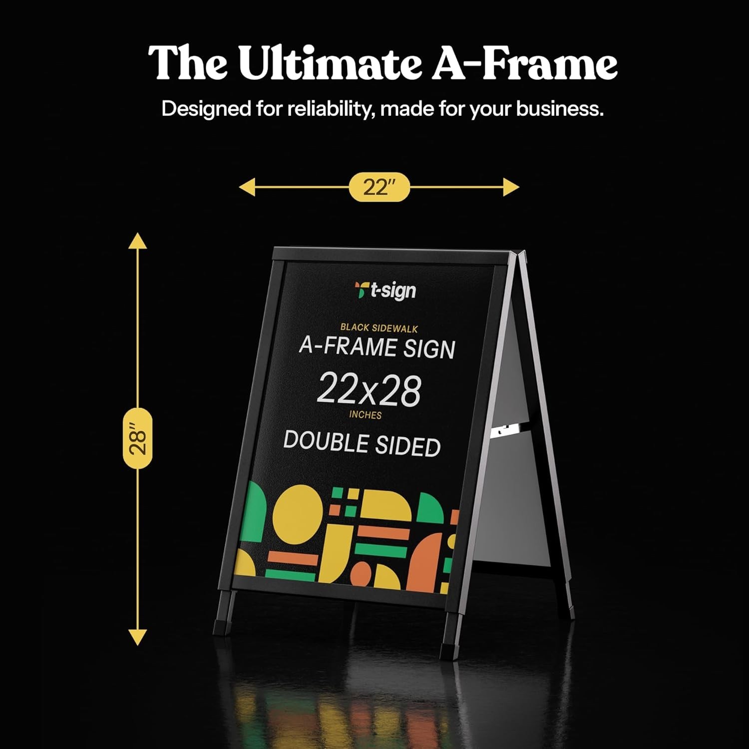 Heavy-Duty Outdoor A-Frame Sign Holder 22×28&Prime; – Double-Sided Custom Display