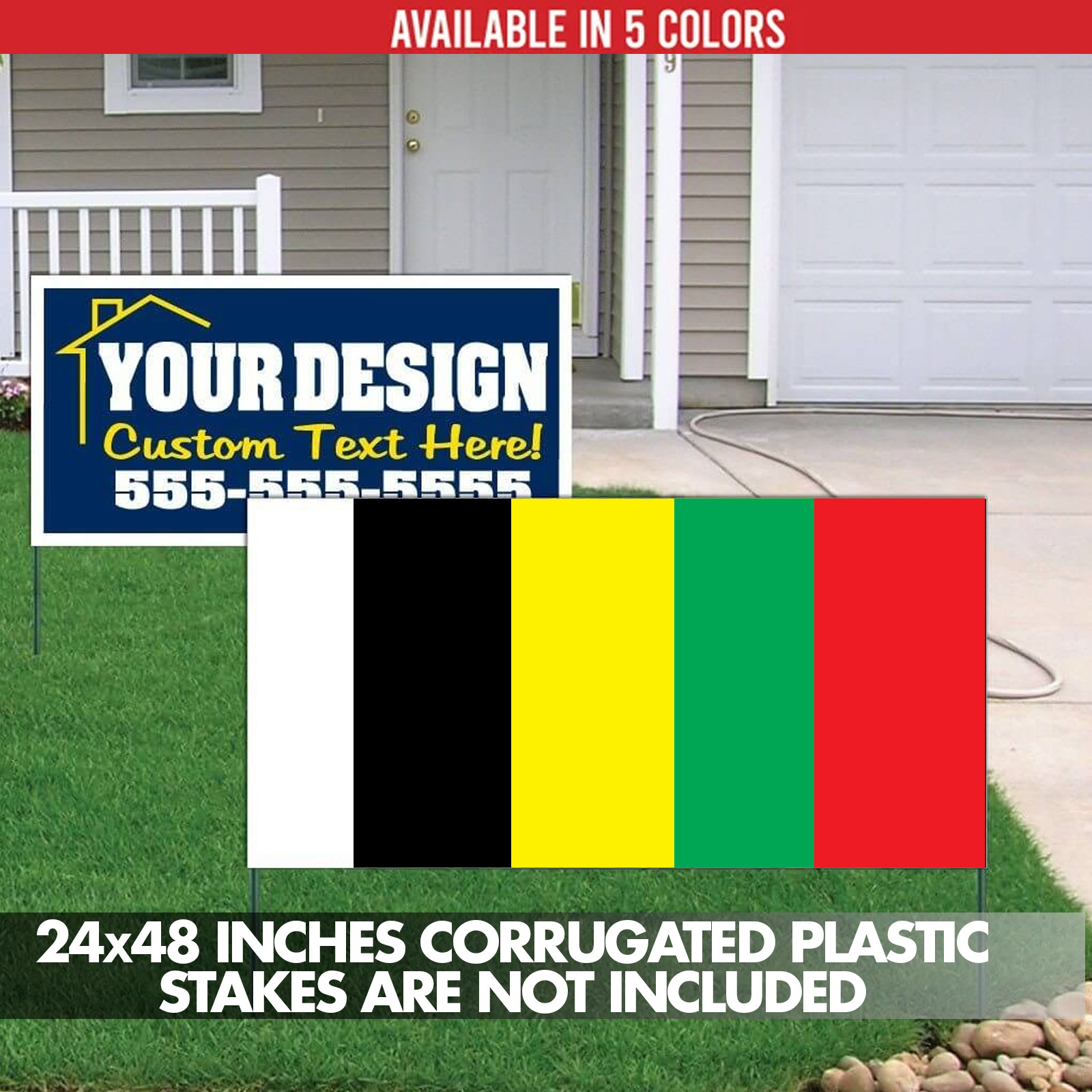24&Prime;x48&Prime; Blank Corrugated Yard Signs, 4mm Corrugated Plastic, Waterproof