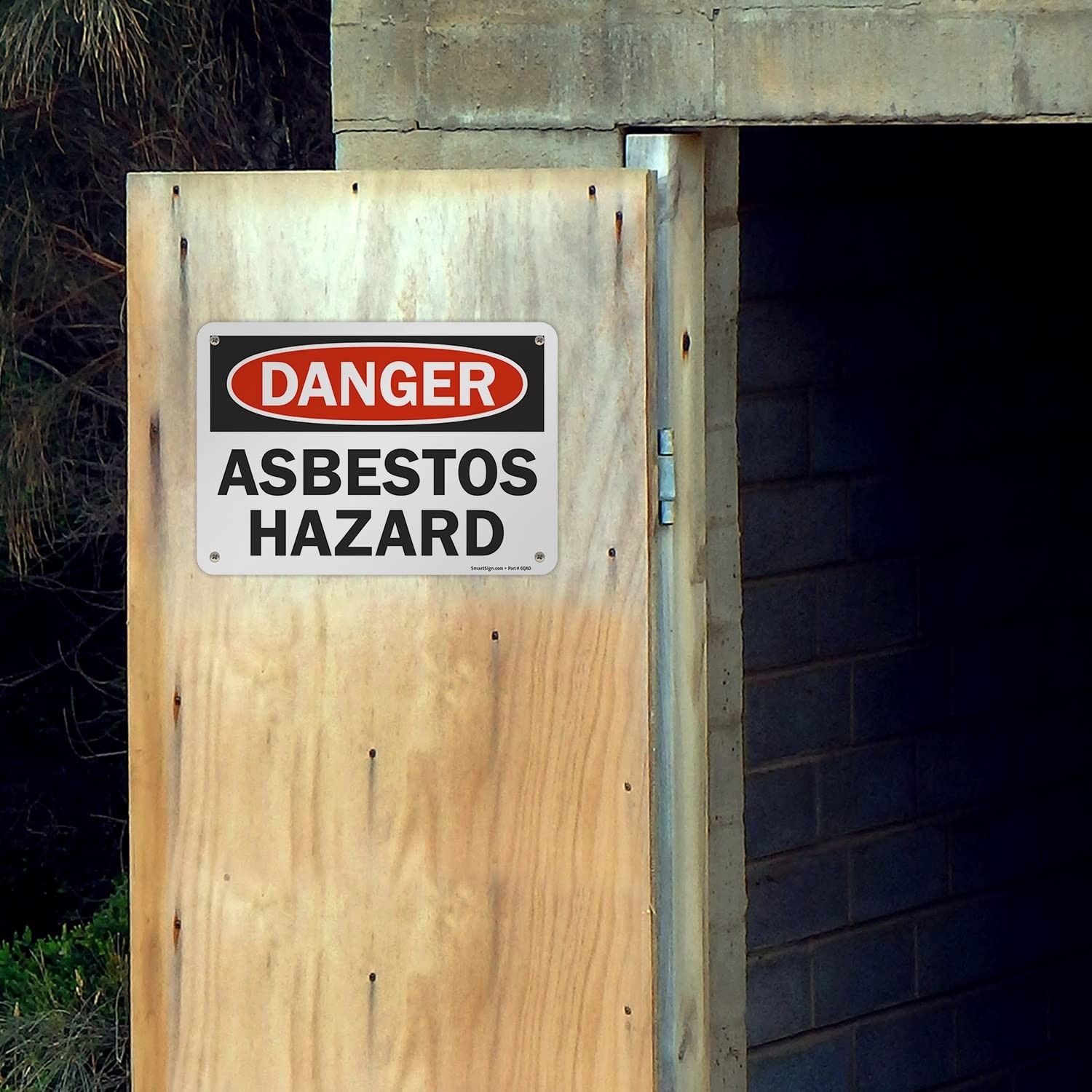 7×10 Inch OSHA Metal Sign Danger Asbestos Hazard Rustproof Aluminum 40 Mil