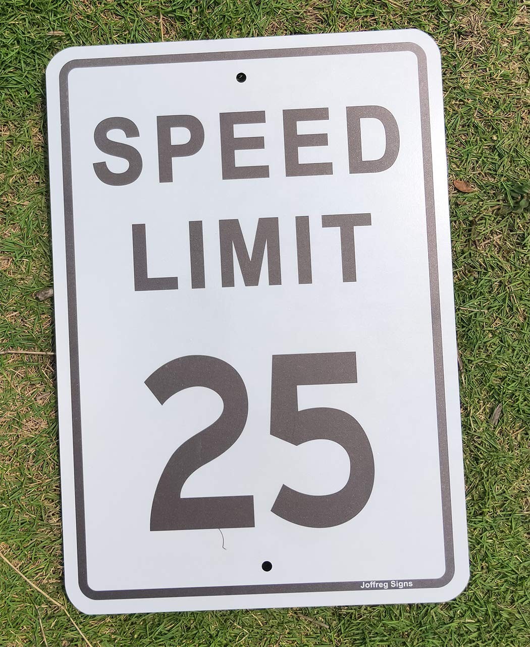 2 Pack Speed Limit 25 MPH Sign 17×12 Inch Reflective Aluminum Traffic Board