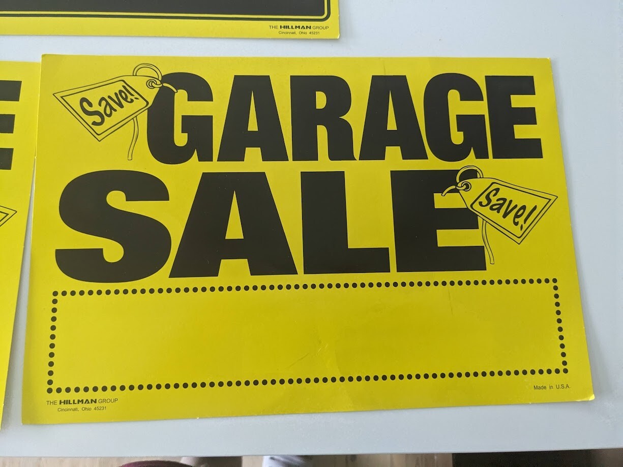 Garage Yard Estate Sale Sign Kit Inventory List and Price Stickers