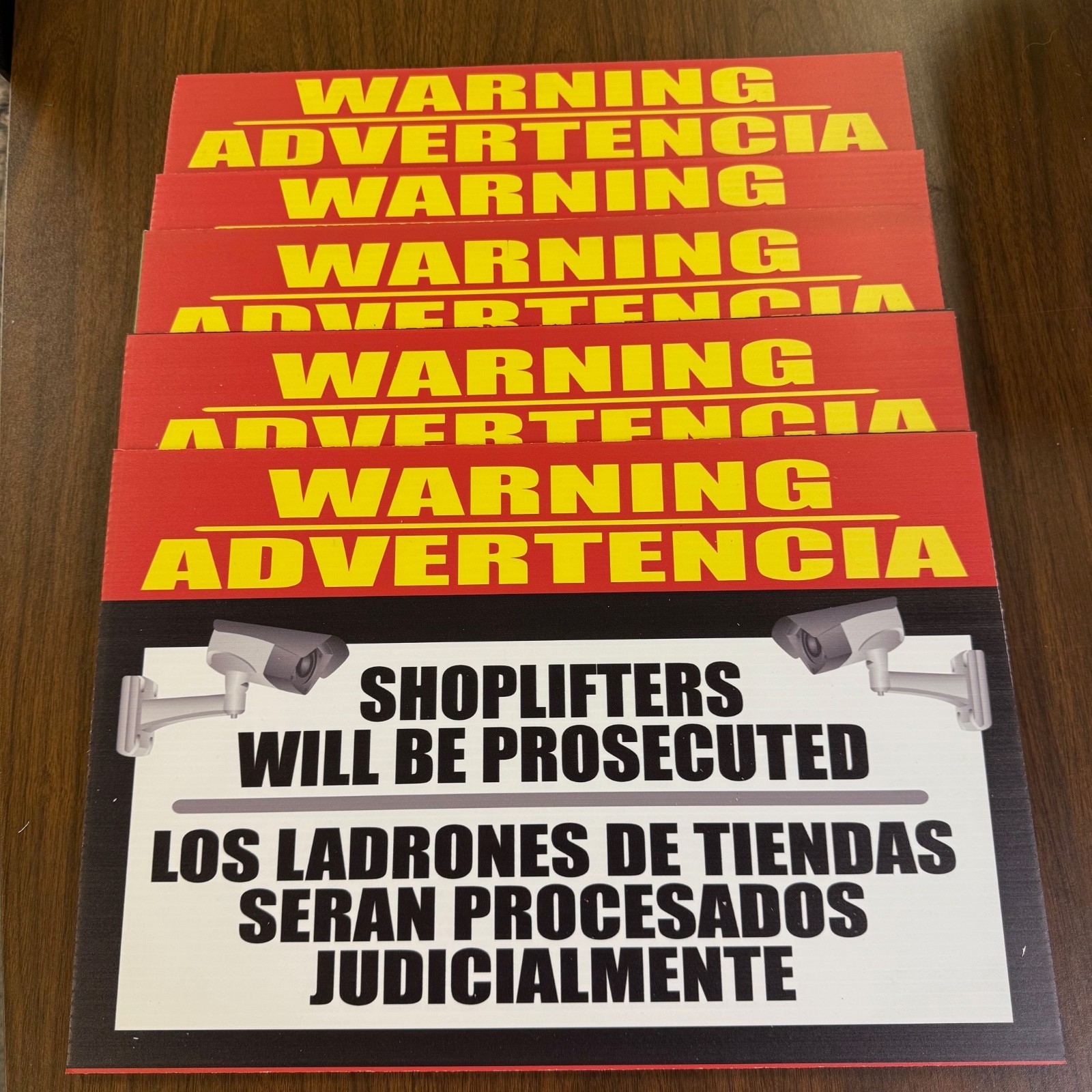 11 3/4 x18 & 12&Prime;X18&Prime; Warning Shoplifters will be Prosecuted Signs – 5 pieces