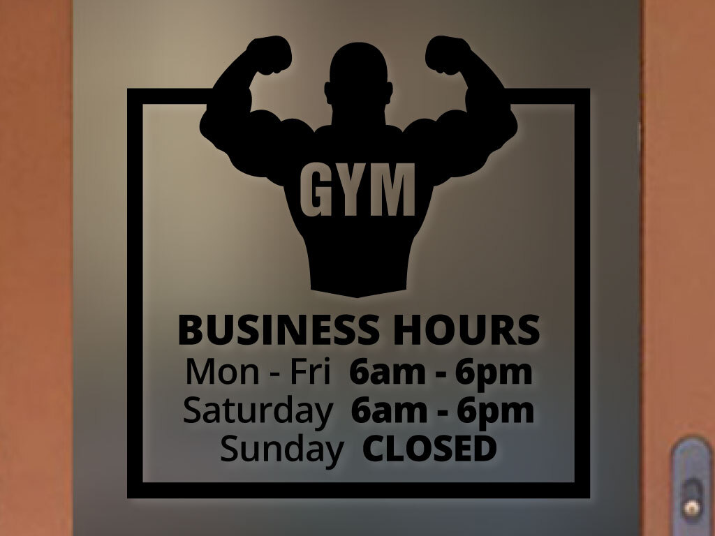 GYM ORIGINAL BUSINESS HOURS COLORS and Sizes PERSONALIZED Sign